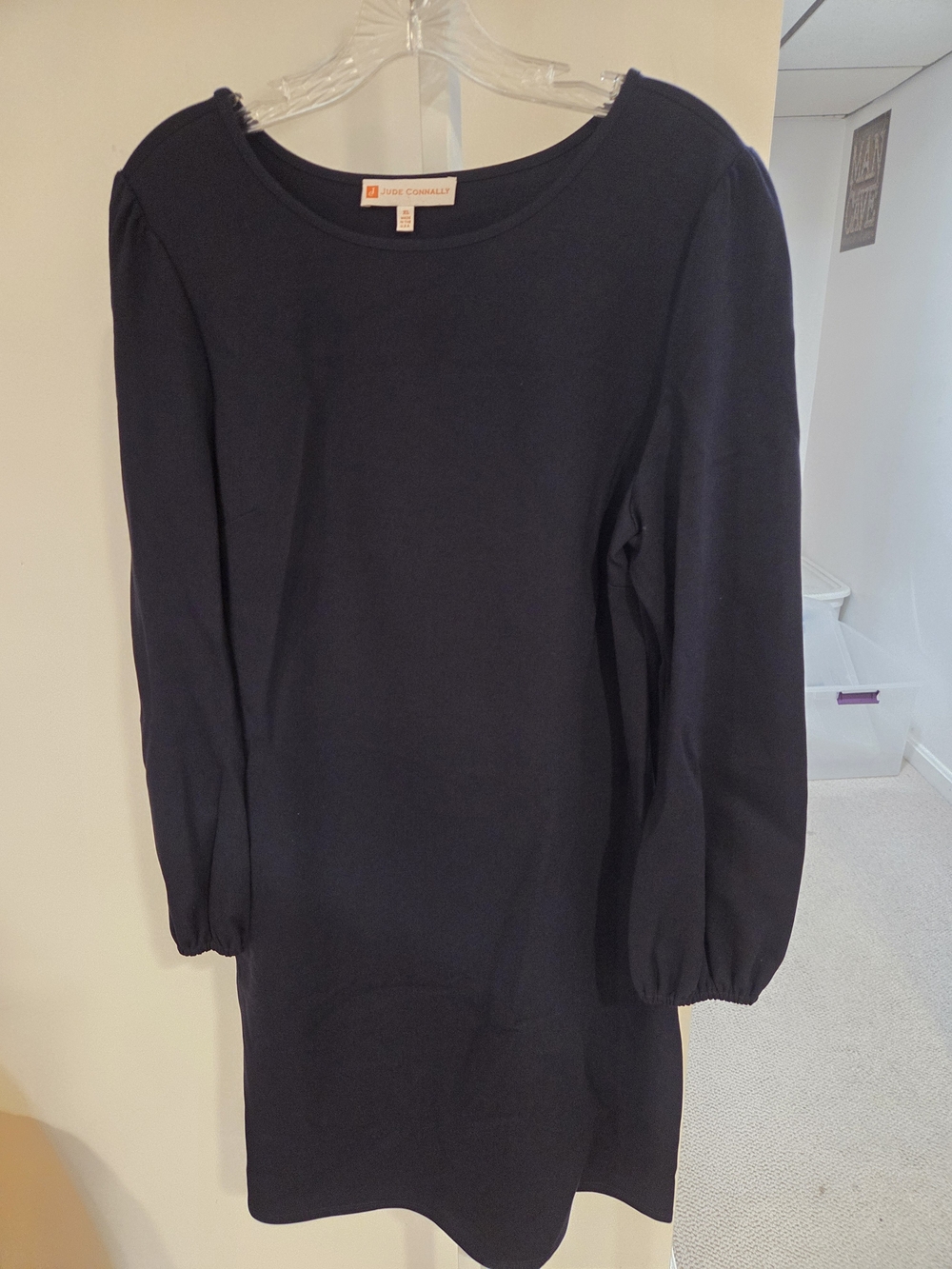 Jude Connally Navy Long-Sleeve Shift Dress